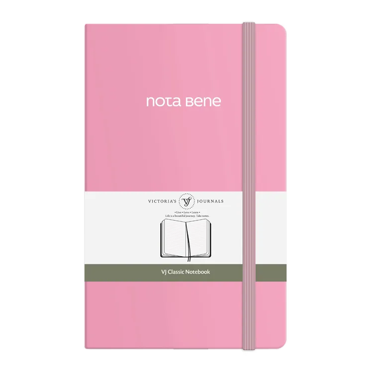 VICTORIA'S JOURNALS NOTE BENE 9223 CLASSIC NOTEBOOK SERT KAPAK 13x21cm 70gr.400 SYF. ÇİZGİLİ DEFTER PEMBE