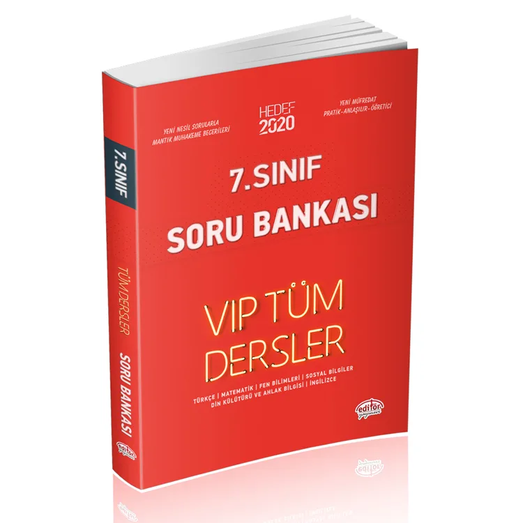 EDİTÖR 7. SINIF VIP TÜM DERSLER SORU BANKASI KIRMIZI KİTAP