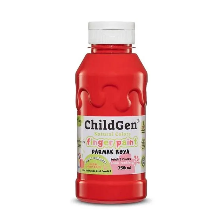 CHILDGEN NATUREL COLORS - PARMAK BOYASI CANLI RENKLER 350ml KIRMIZI