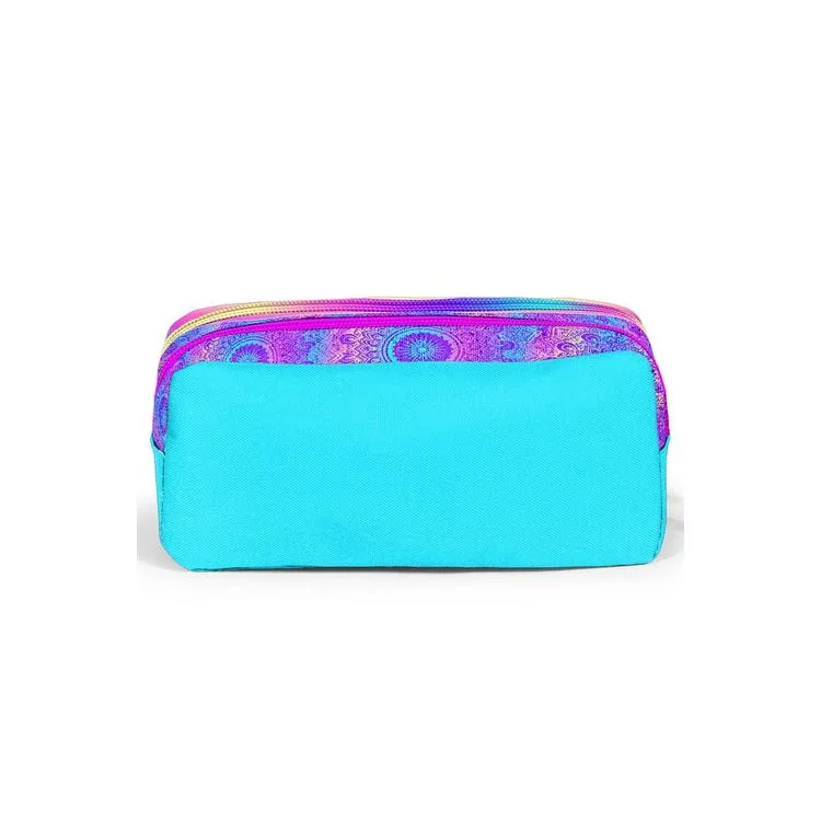 CORAL HIGH 12083 KIDS PEMBE TURKUAZ FİL DESENLİ İKİ BÖLMELİ KALEM ÇANTASI