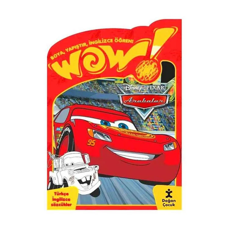 WOW DISNEY PIXER ARABALAR BOYAMA KİTABI - BOYA YAPIŞTIR İNGİLİZCE ÖĞREN!