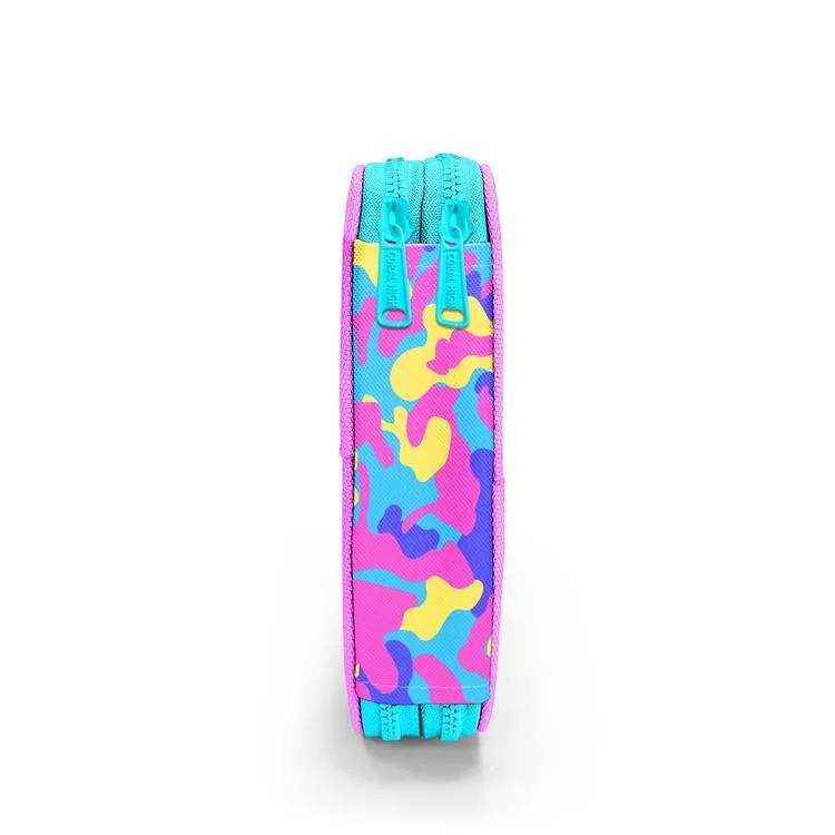 CORAL HIGH KIDS 31101 PEMBE SARI LAVANTA KAMUFLAJ DESENLİ ÇİFT KATLI KALEM ÇANTASI