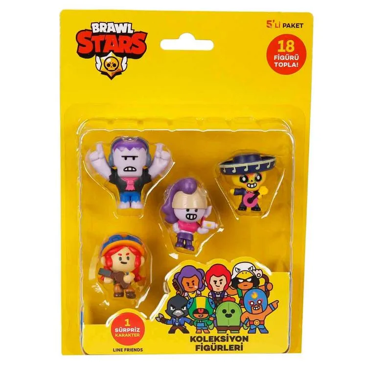 NECO BRW2040 BRAWL STARS KOLEKSİYON FİGÜRLERİ SÜRPRİZ 1 KARAKTERLİ 5'Lİ SET
