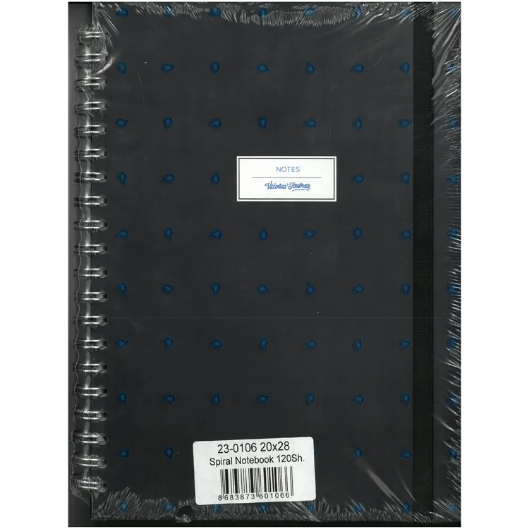 VICTORIA'S JOURNALS 0106 NOTES 20x28cm SPİRALLİ SERT KAPAK 90gr. 40YP. DÜZ + 40 YP. NOKTALI + 40YP.ÇİZGİLİ DEFTER