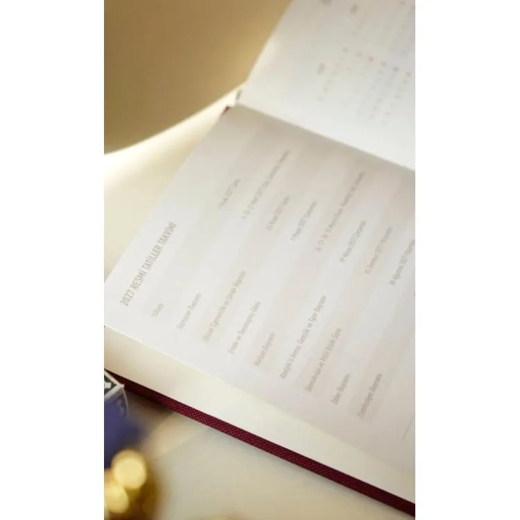VICTORIA'S JOURNALS 226-4063 10x17 cm CANVAS 100 GR HAFTALIK AJANDA - BORDO