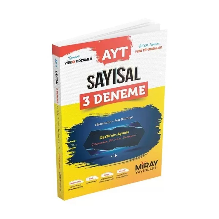 MİRAY YAYINLARI AYT SAYISAL 3 DENEME MATEMATİK - FEN BİLİMLERİ