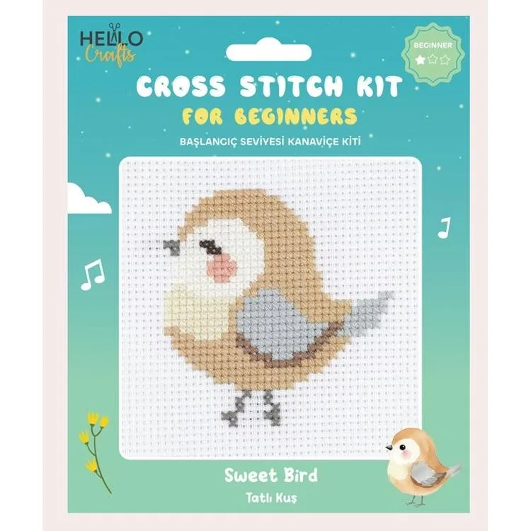 HELLO CRAFTS HC553 BAŞLANGIÇ SEVİYESİ KANAVİÇE KİTİ - TATLI KUŞ