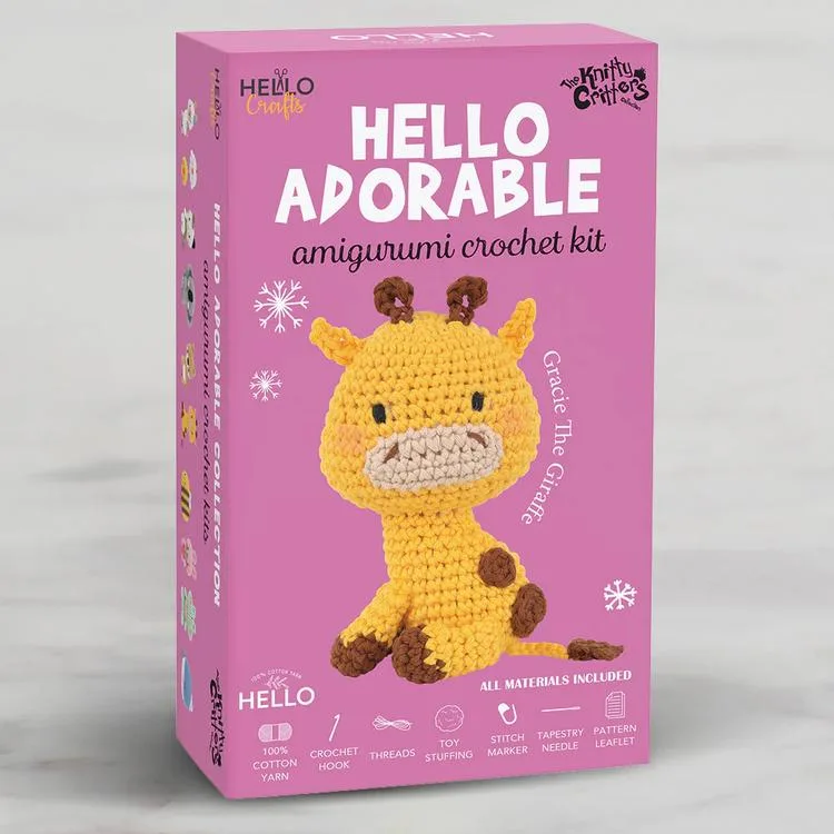 HELLO CRAFTS ADORABLE KC977 CROCHET AMIGURUMI ÖRGÜ KİTİ - ZÜRAFA GRACIE THE GIRAFFE (1 SET)