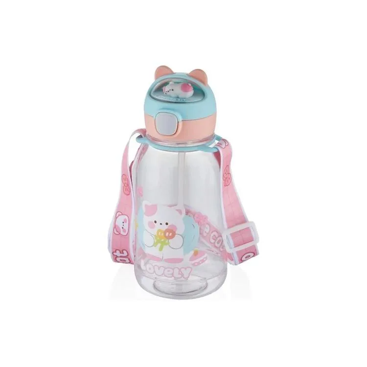 VAGONLIFE VGN2021 KEDİ DESENLİ POLİKARBON MATARA PİPETLİ MATARA 760ML - KARIŞIK RENK (TEKLİ)