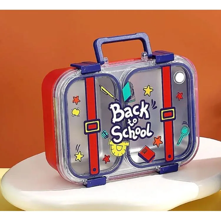VAGONLİFE VGN-7155 PASLANMAZ ÇELİK YEMEK KABI TEK KATLI 2 BÖLMELİ LUNCH BOX 700ML - KIRMIZI