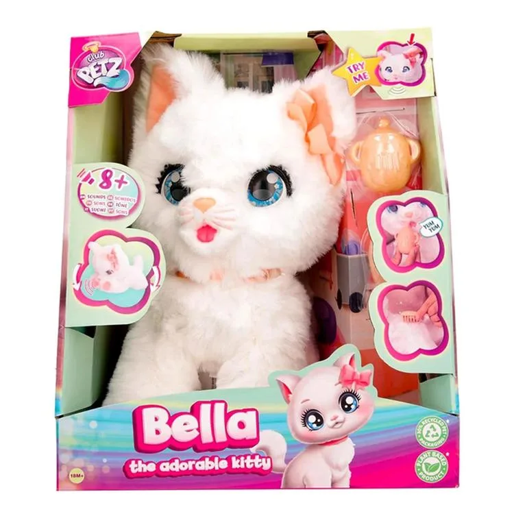SUNMAN 907737 CLUB PETZ SESLİ HAREKETLİ PELUŞ SEVİMLİ KEDİCİK BELLA