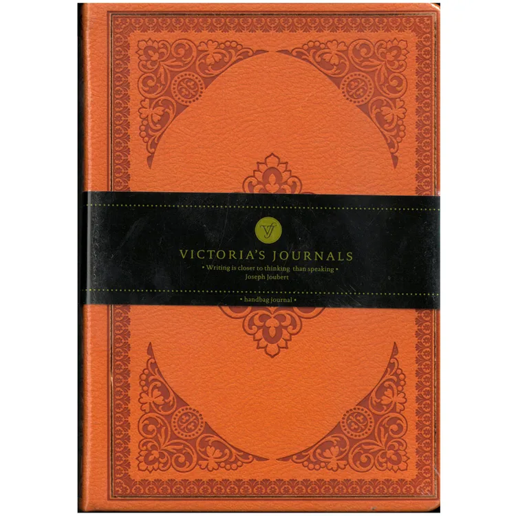 VICTORIA'S JOURNALS 3480 VINTAGE OLD BOOK 12x17cm 80gr.128YP. ÇİZGİLİ DEFTER TURUNCU