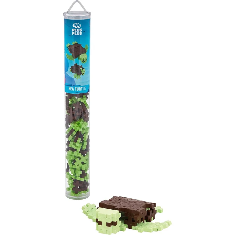 PLUS-PLUS 4115 SEA TURTLE MİNİ MİX BLOK PUZZLE YAPI SETİ 100 PARÇA TÜP