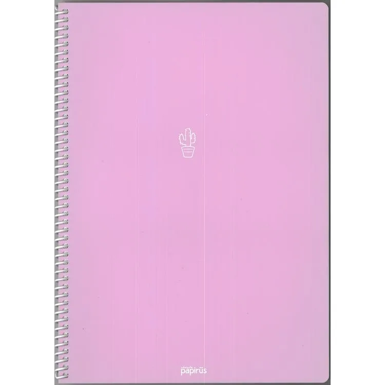 PAPİRÜS PASTEL PP. KAPAK SPİRALLİ A4 72YP. KARELİ DEFTER