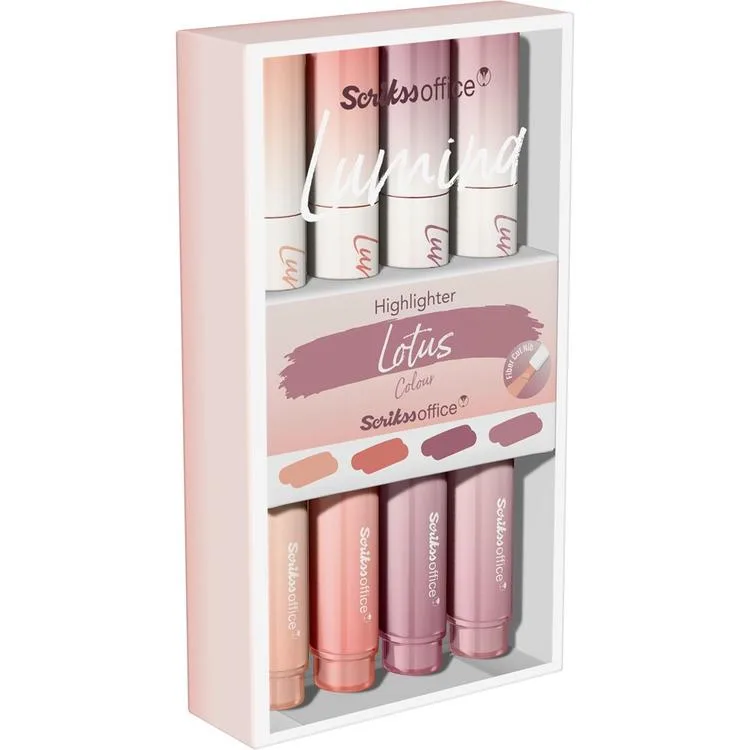 SCRIKSS OFFICE LUMINA FOSFORLU KALEM LOTUS COLOR SET 4'LÜ