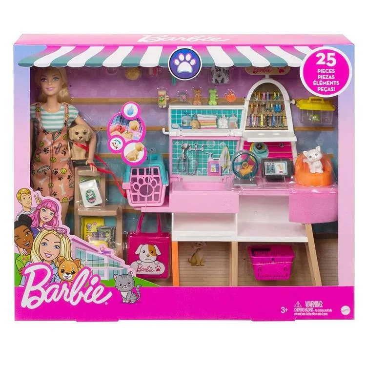 BARBİE GRG90 EVCİL HAYVAN DÜKKANI OYUN SETİ 3+