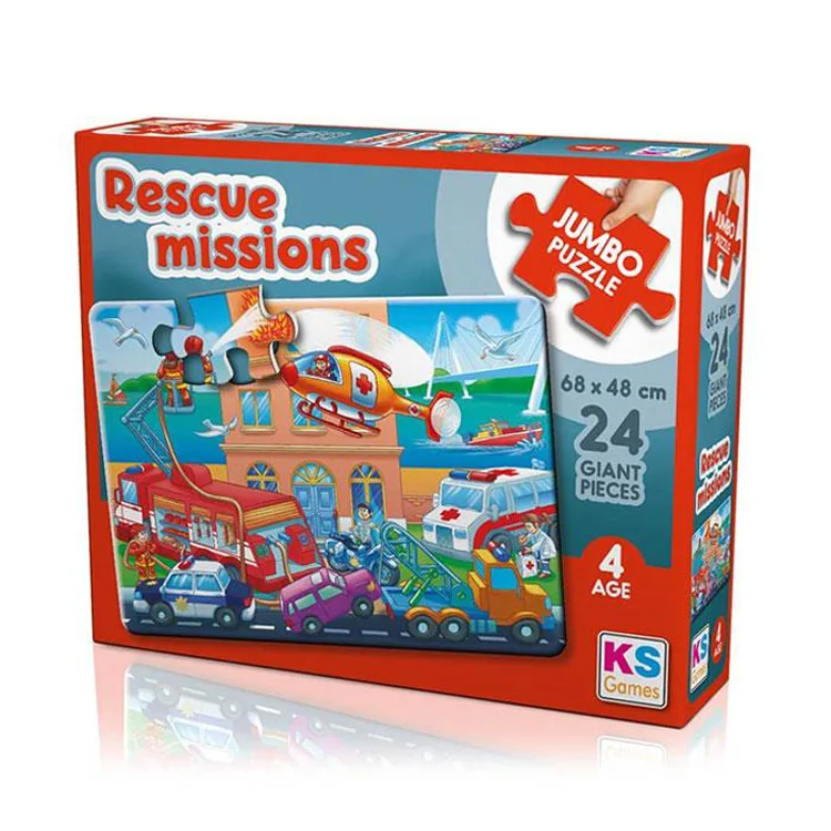 KS GAMES JP31009 RESCUE MISSIONS 68x48cm JUMBO YAPBOZ/PUZZLE 24 PARÇA 4YAŞ