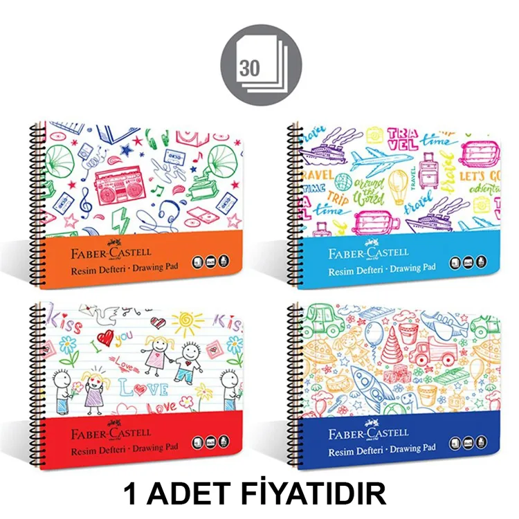 FABER CASTELL PP KAPAK RESİM DEFTERİ 120gr. 35x50cm 30 YP. 5075000482 - TEKLİ