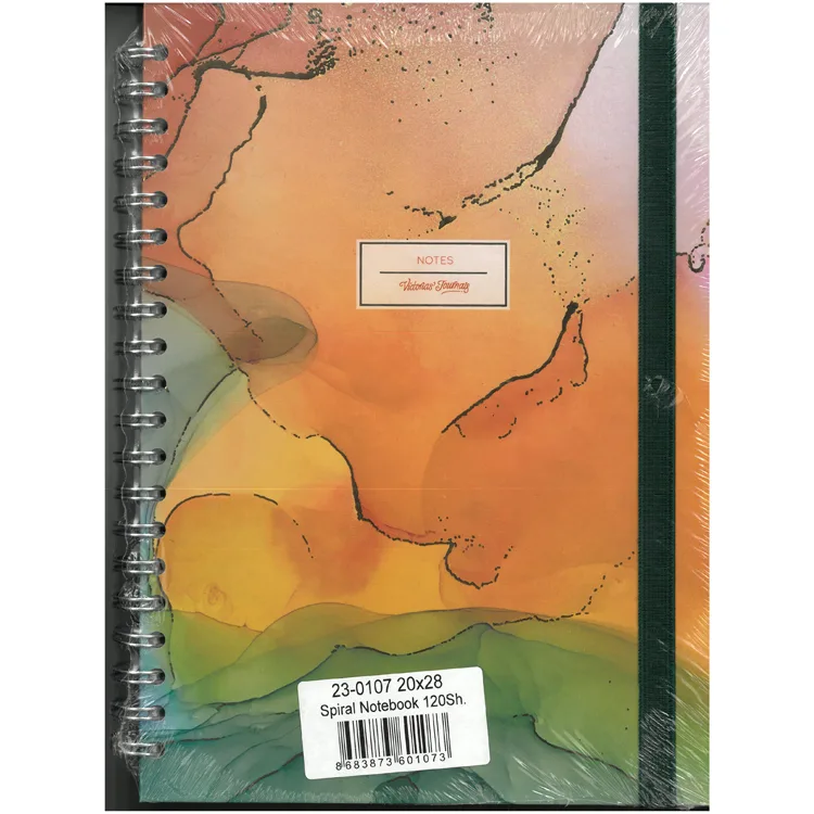 VICTORIA'S JOURNALS 0107 NOTES 20x28cm SPİRALLİ SERT KAPAK 90gr. 40YP. DÜZ + 40 YP. NOKTALI + 40YP.ÇİZGİLİ DEFTER