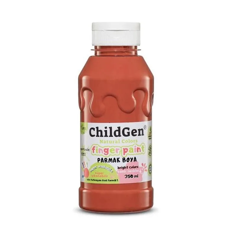 CHILDGEN NATUREL COLORS - PARMAK BOYASI CANLI RENKLER 350ml KAHVERENGİ
