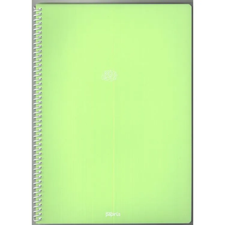 PAPİRÜS PASTEL PP. KAPAK SPİRALLİ A4 72YP. KARELİ DEFTER - TEKLİ
