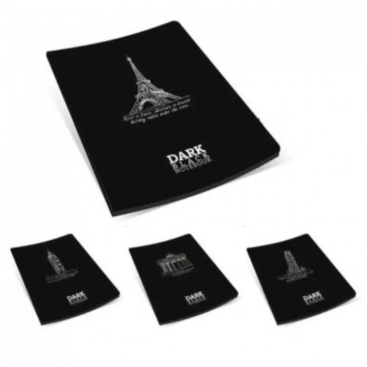 GIPTA DARK İPLİKLİ DİKİŞLİ KARTON KAPAK A5 36 YP. ÇİZGİSİZ SİYAH DEFTER 2677 - TEKLİ