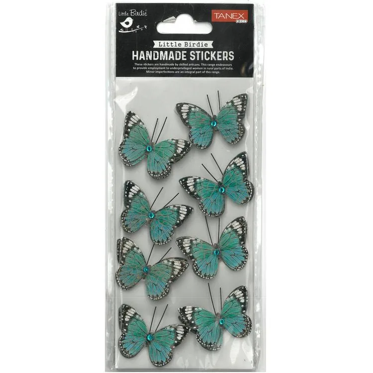 TANEX HANDMADE TNX-28045 DEKORATİF ETİKETLER - TAŞLI KELEBEK-5 SERİSİ STICKER - TEKLİ