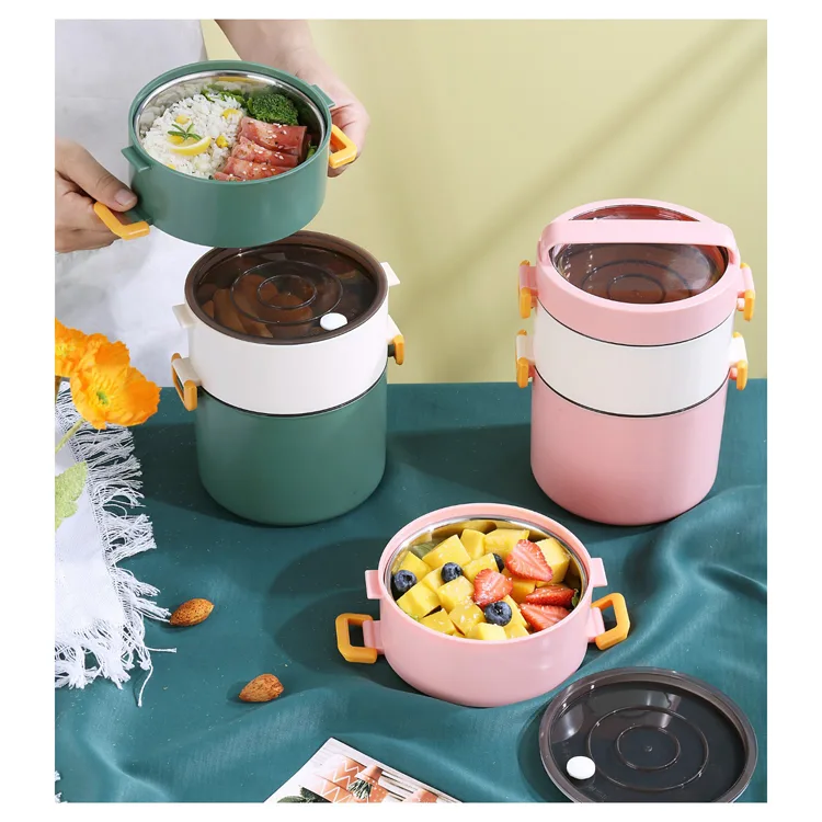 VAGONLİFE PASLANMAZ ÇELİK ÜÇ KATLI YEMEK KABI - LUNCH BOX XC-545 1800 ML