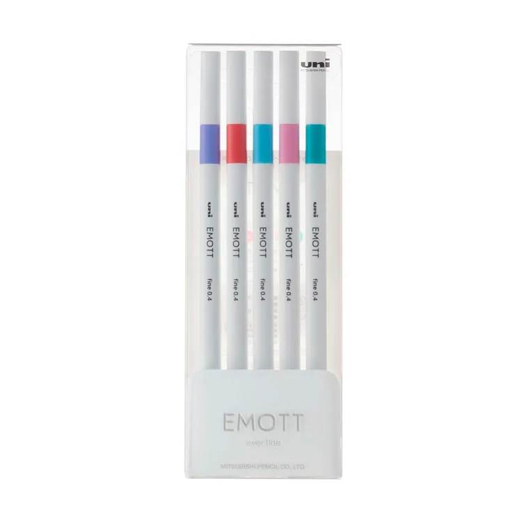 UNİ BALL EMOTT 0.4 FİNE AKRİLİK UÇLU KALEM 5'Lİ ŞEKER RENKLER