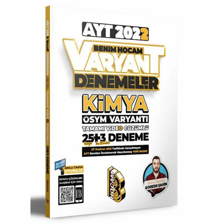 BENİM HOCAM 2022 AYT KİMYA VARYANT TAMAMI VİDEO ÇÖZÜMLÜ 25+3 DENEME