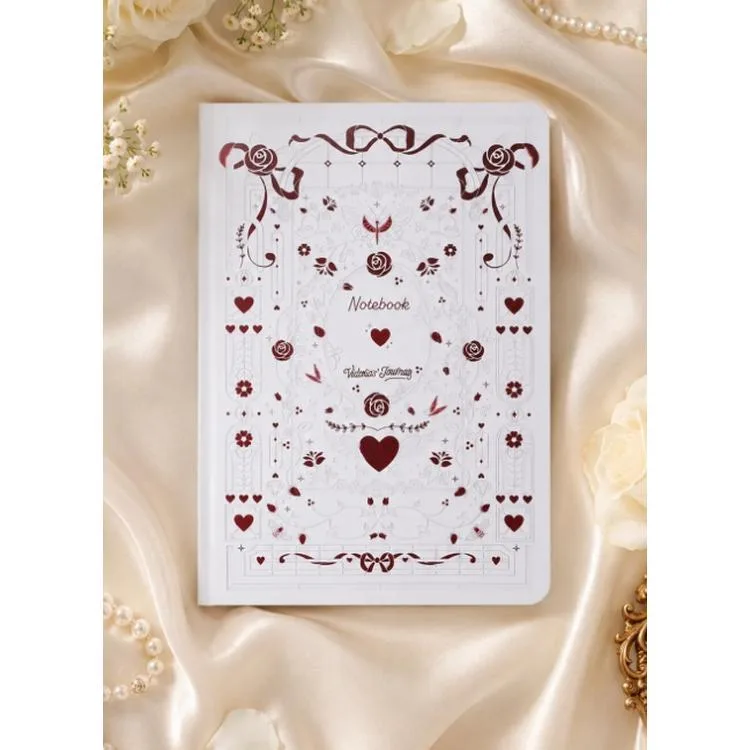 VICTORIA'S JOURNALS 126-2642 AMOUR VEGAN DERİ SERT KAPAK A5 100gr.96YP.ÇİZGİLİ DEFTER - BEYAZ