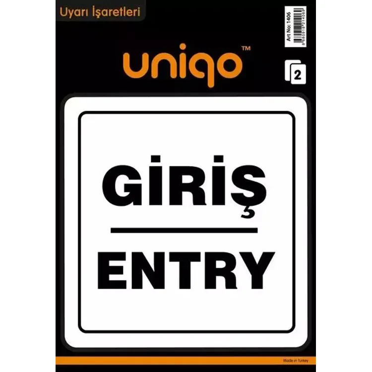 CREA UNIQO UYARI ETİKETİ - GİRİŞ ENTRY 2'Lİ 1406
