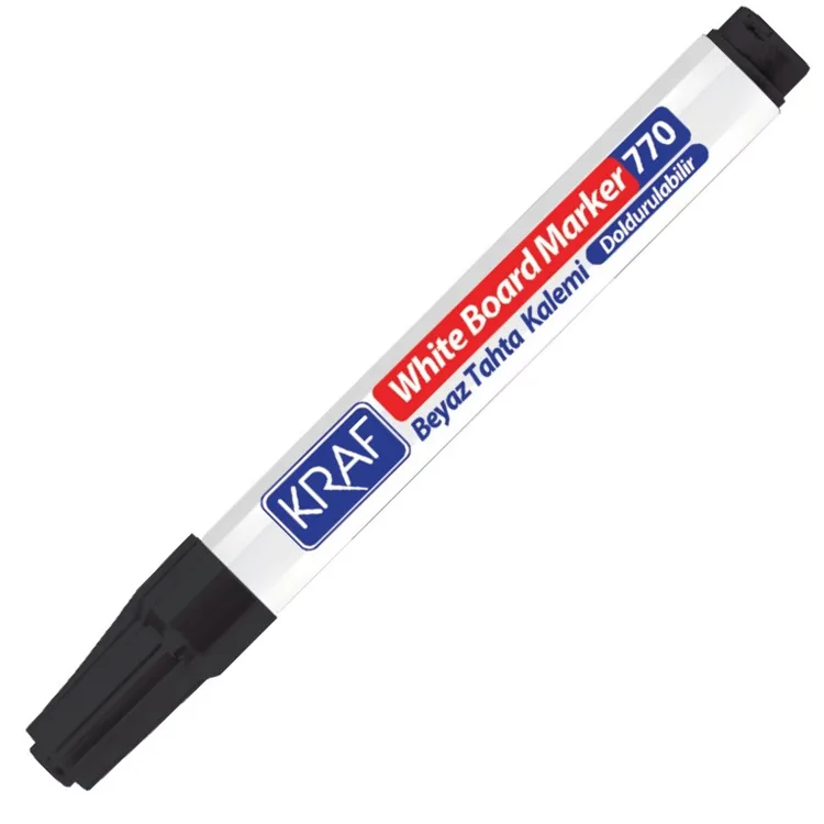 KRAF 770 DOLDURULABİLİR BEYAZ TAHTA KALEMİ - SİYAH