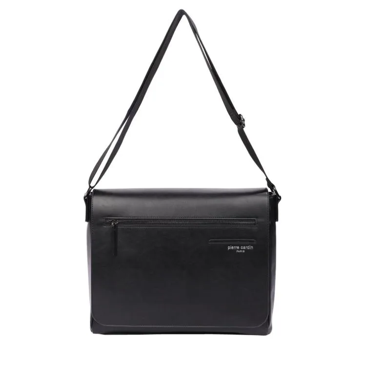 PIERRE CARDIN 01PCMB680-S AYARLANABİLİR ASKILI SUNİ DERİ POSTACI EVRAK ÇANTASI SİYAH