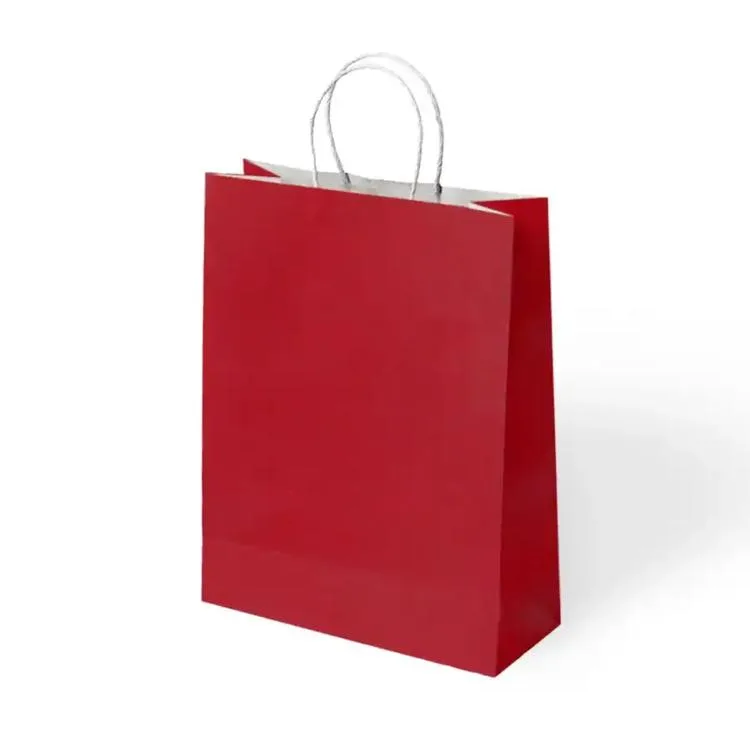 KİKA 1000490 BÜKÜM SAPLI 25x12x31cm HEDİYELİK KAĞIT ÇANTA KIRMIZI - TEKLİ