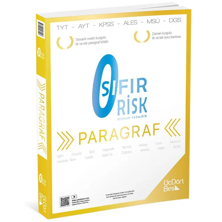 ÜÇDÖRTBEŞ PARAGRAF SIFIR RİSK SORU BANKASI VİDEO ÇÖZÜMLÜ
