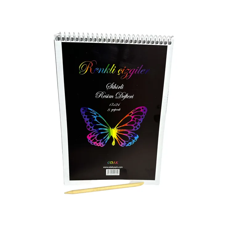 ODAK 777-257 RENKLİ ÇİZGİLER SİHİRLİ RESİM DEFTERİ 17x24 8yp.