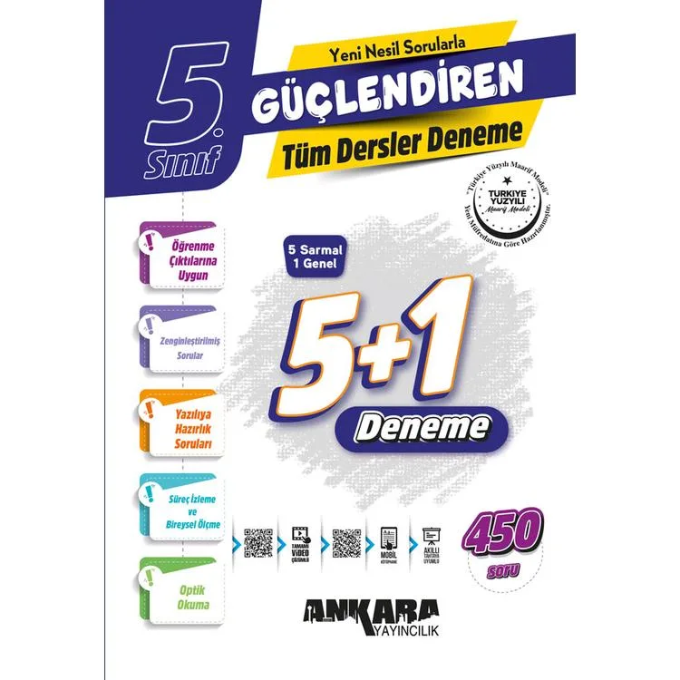ANKARA YAYINLARI 5. SINIF GÜÇLENDİREN TÜM DERSLER DENEMELERİ