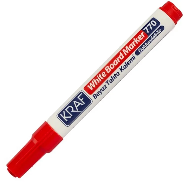 KRAF 770 DOLDURULABİLİR BEYAZ TAHTA KALEMİ - KIRMIZI