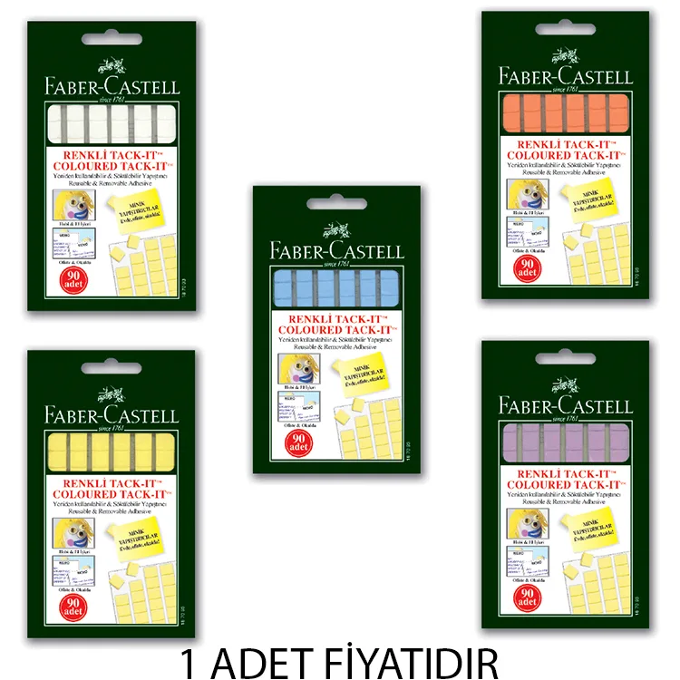 FABER CASTELL KARIŞIK RENKLİ TACK-IT HAMUR YAPIŞTIRICI 50gr