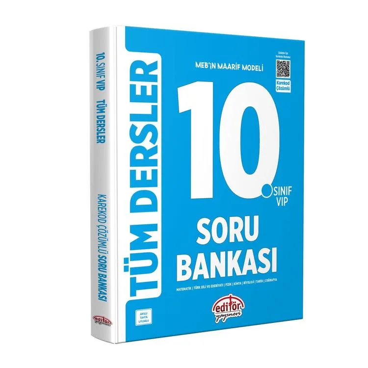 EDİTÖR 10. SINIF VIP TÜM DERSLER SORU BANKASI MAVİ KİTAP
