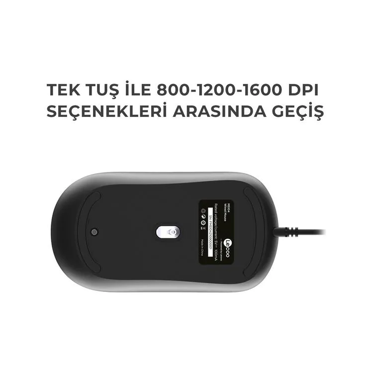 LENOVO LECOO MS104 USB KABLOLU MOUSE SİYAH