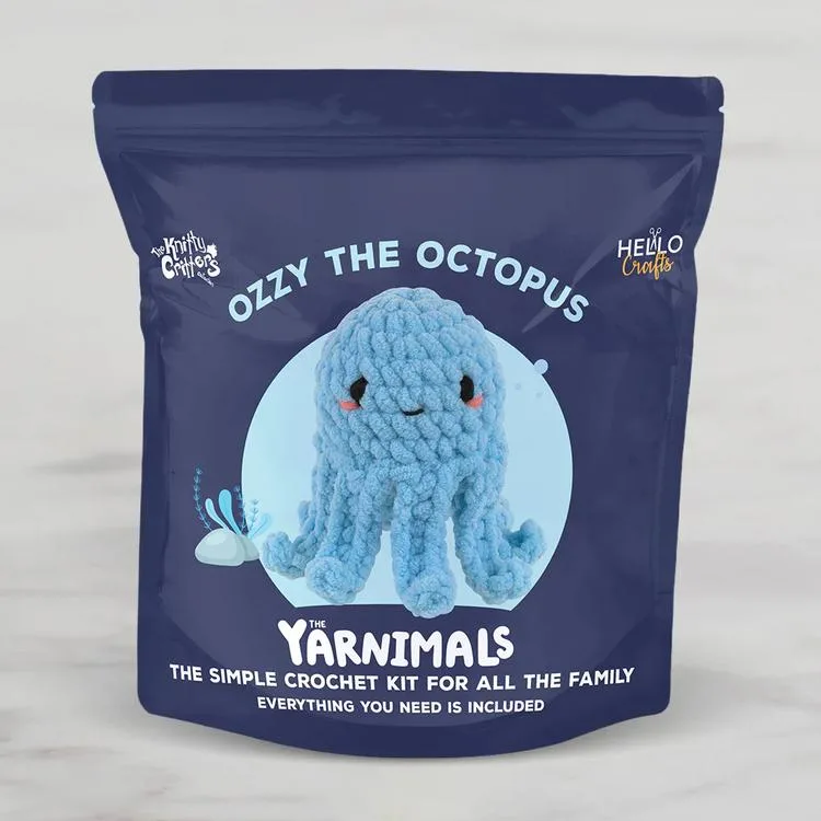 HELLO CRAFTS YN002 THE YARNIMALS CROCHET AMIGURUMI ÖRGÜ KİTİ - AHTAPOT OZZY THE OCTOPUS (1 SET)