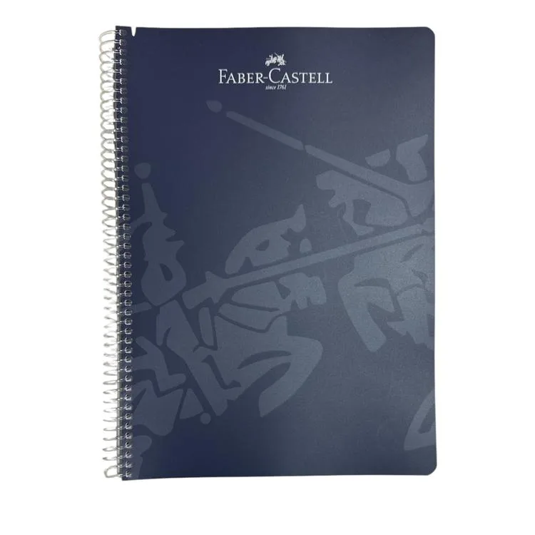 FABER CASTELL KLASİK PP KAPAK SPİRALLİ A4 80YP. KARELİ DEFTER 5075 000498 - TEKLİ