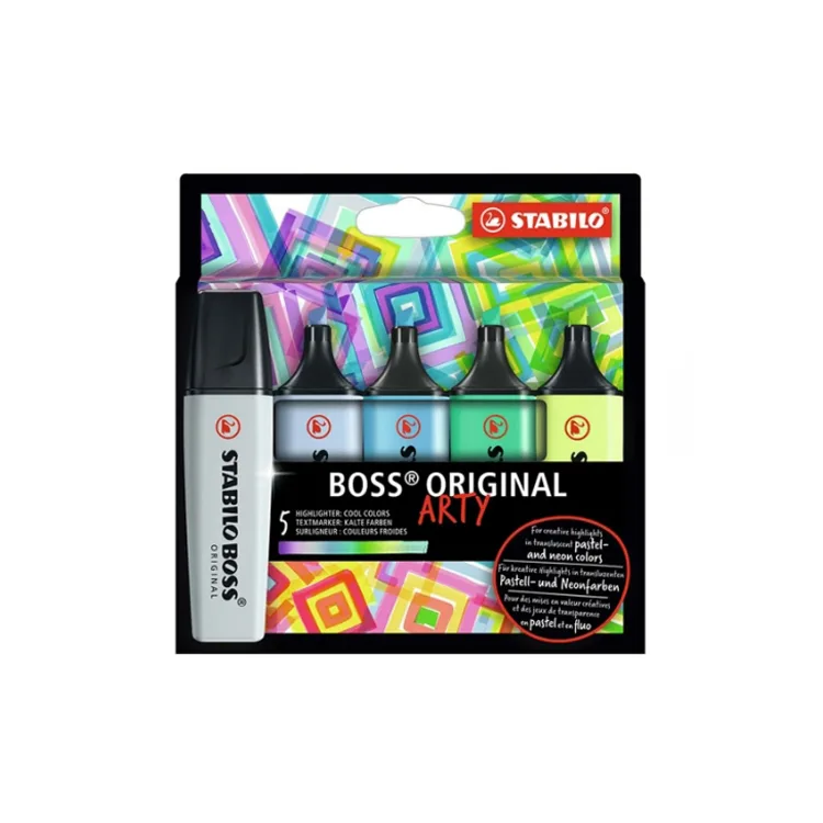 STABILO BOSS ORIGINAL 70/5-02-2-20 FOSFORLU KALEM SETİ 5 Lİ SOĞUK RENKLER