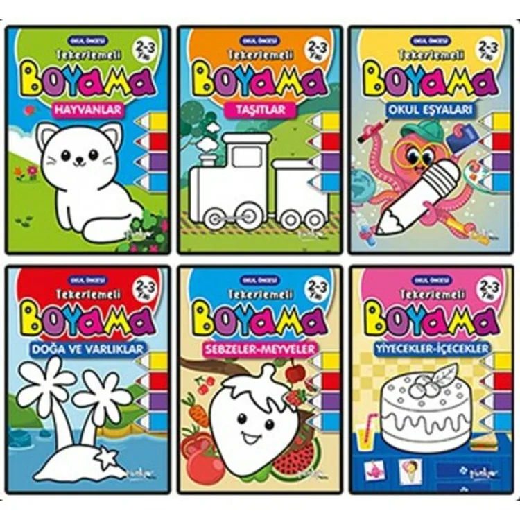 TEKERLEMELİ BOYAMA 6 KİTAP SET