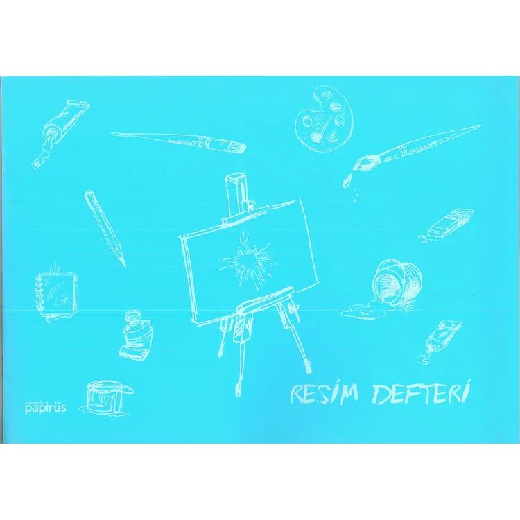 PAPİRÜS PP. KAPAK TEL DİKİŞLİ 24X34cm 30 YP. RESİM DEFTERİ - TEKLİ