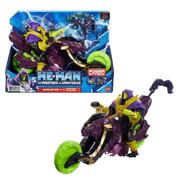 MATTEL HBL74/HBL76 MOTU MASTERS OF THE UNIVERSE POWER ATTACK SKELETOR& PANTHOR