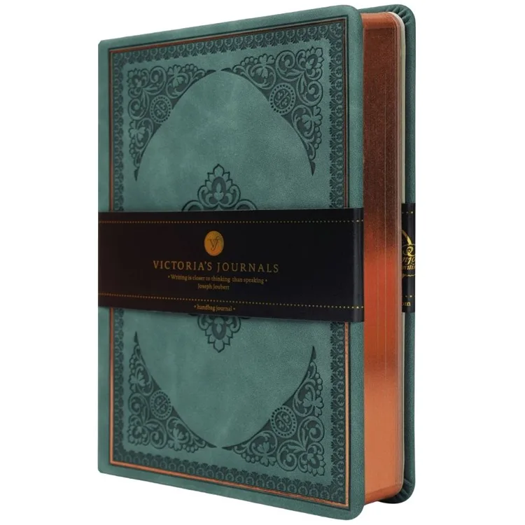 VICTORIA'S JOURNALS 3479 VINTAGE OLD BOOK 12x17cm 80gr.128YP. ÇİZGİLİ DEFTER KOYU YEŞİL
