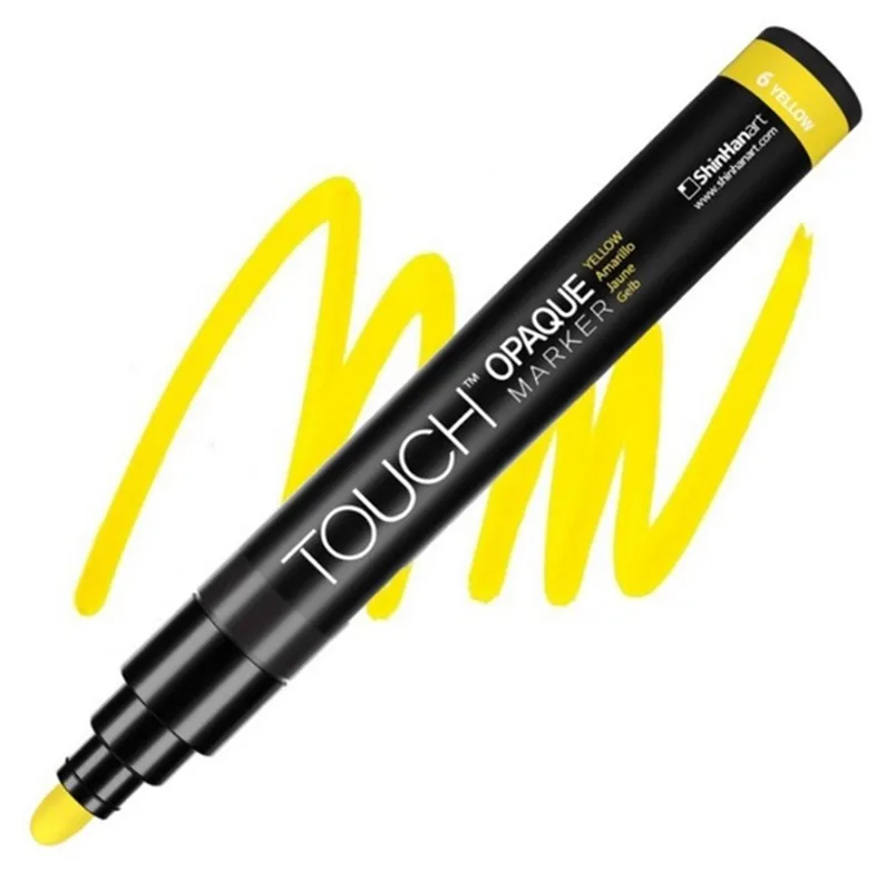 TOUCH OPAQUE SU BAZLI MARKER KALEM 1.5-2.3mm - MEDIUM PACK YELLOW 6 - SH8613003-2018